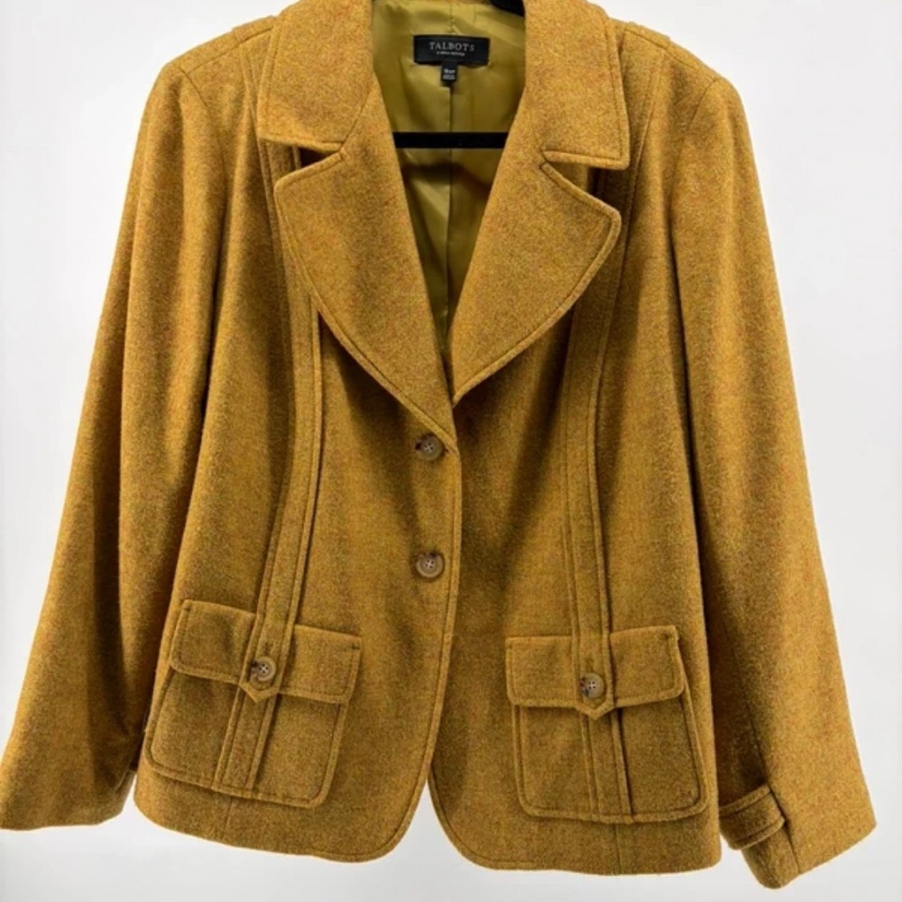 Talbots Mustard Wool-Blend Tailored Blazer